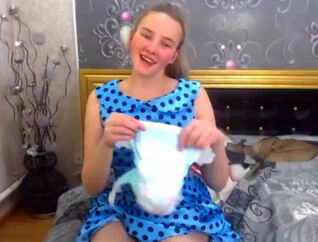 Insatiable russian youngster in a blue sundress attempts
