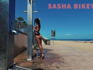 TRAVEL Bare - Public beach shower. Sasha Bikeyeva.Canaries